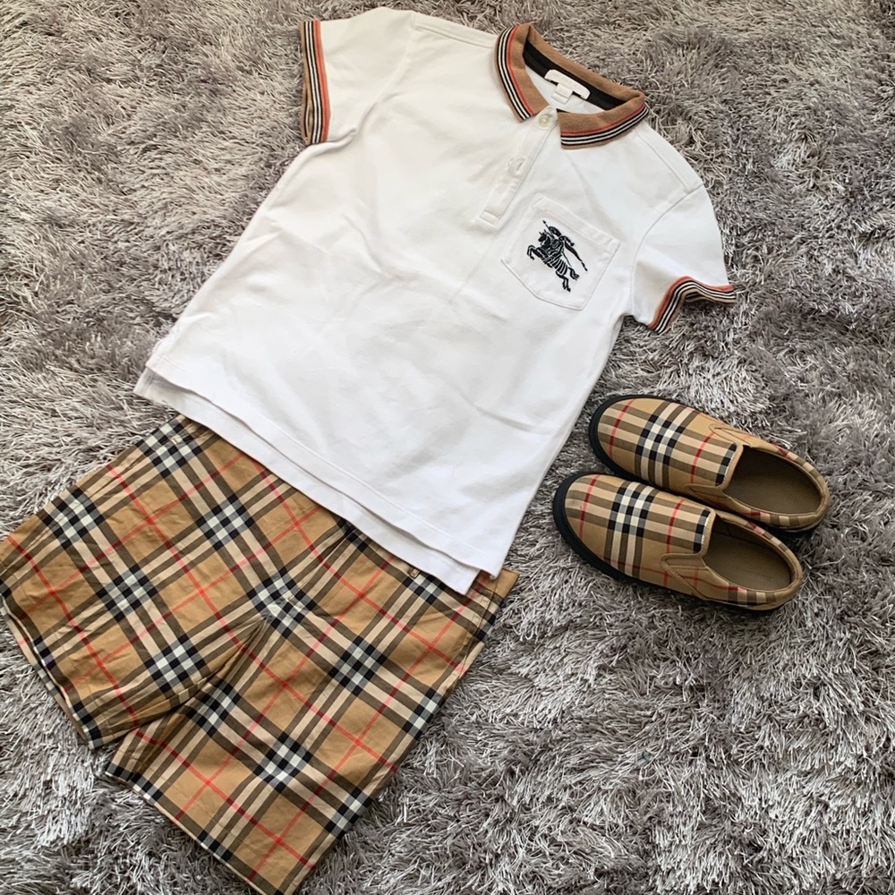 Little Boys Burberry Outfit w/ Shoes - Picture 1 of 1